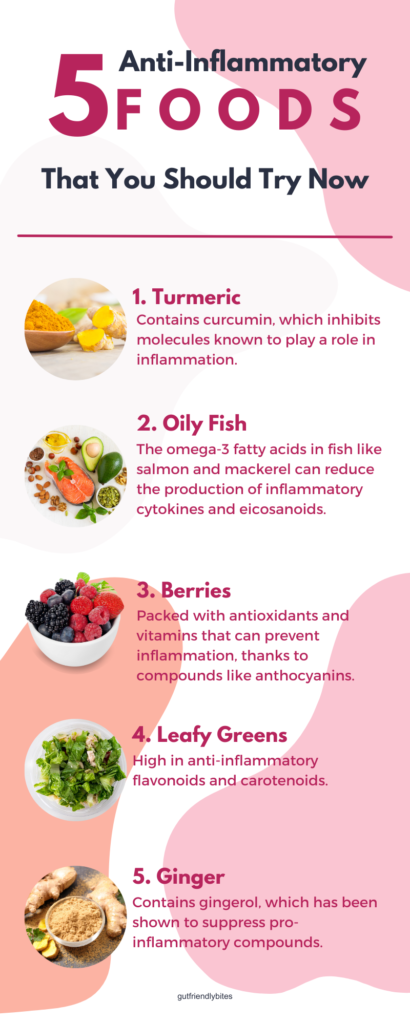 anti-inflammatory foods - gut friendly bites